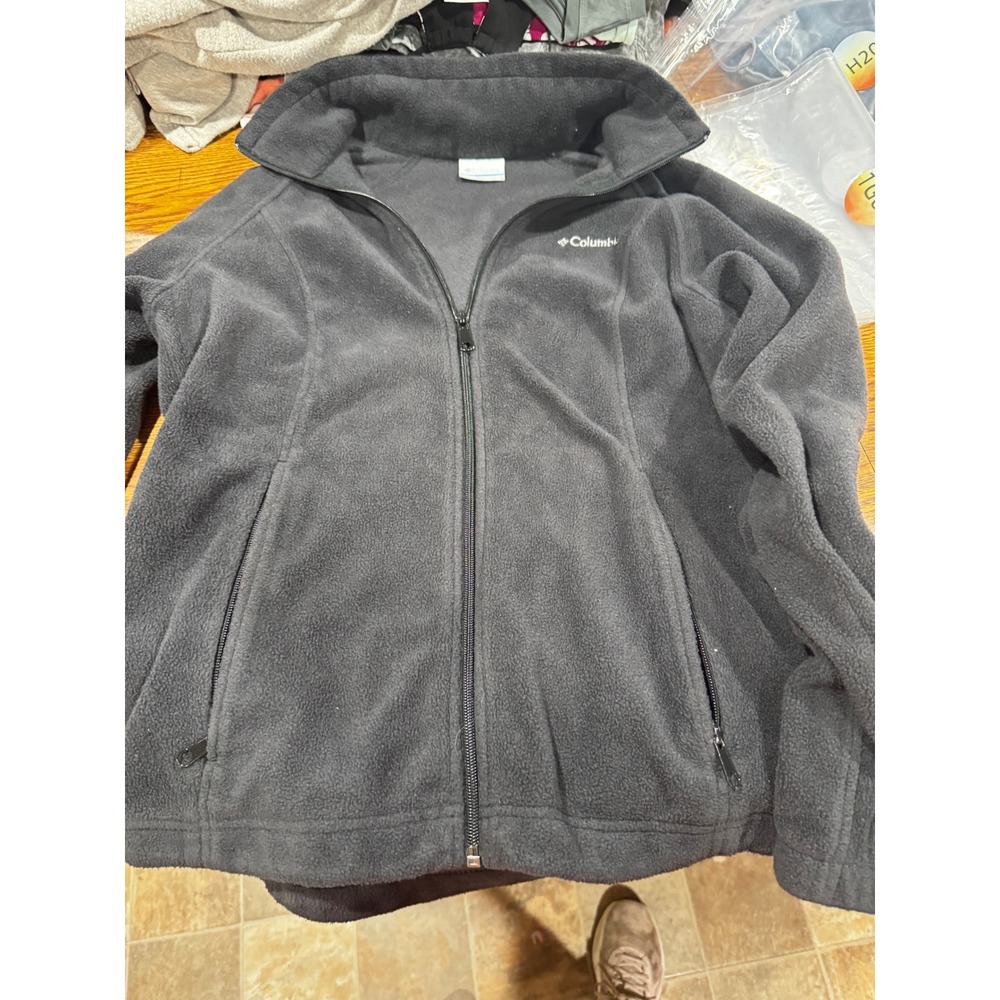 Columbia Benton Springs Full Zip Fleece Jacket Womens Medium Gray Outdoor Layer